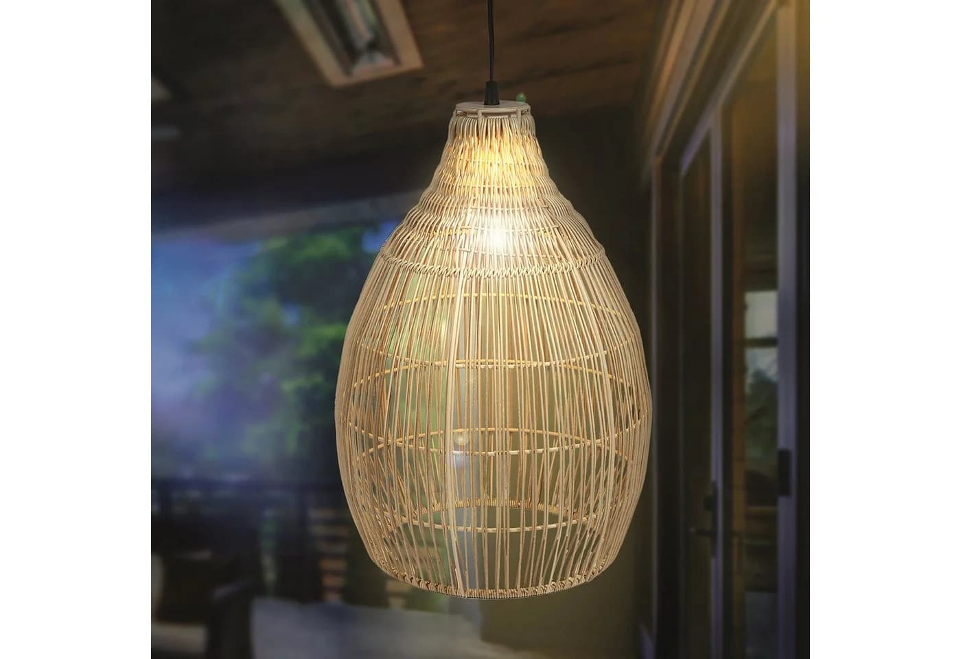 esotec LED Gartenleuchte Kairo Solarleuchte Boho Stil Polyrattan warmweiß - Bild 5