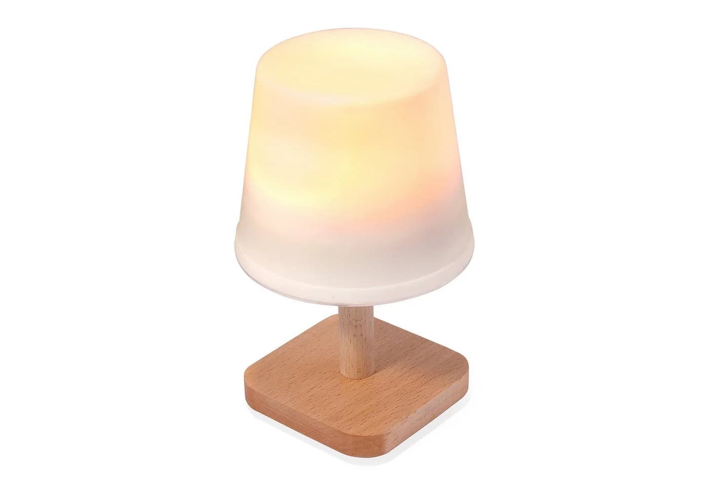 esotec Solar Tischlampe Harmony Warmweiß Holzoptik IP44