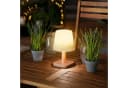 esotec Solar Tischlampe Harmony Warmweiß Holzoptik IP44 Bild 2