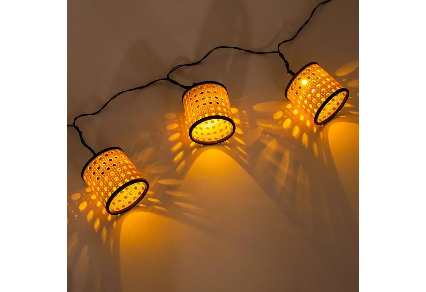 esotec LED Solarkette 8 Körbchen Rattan-Optik 2500K Schwarz/Braun - Bild 3