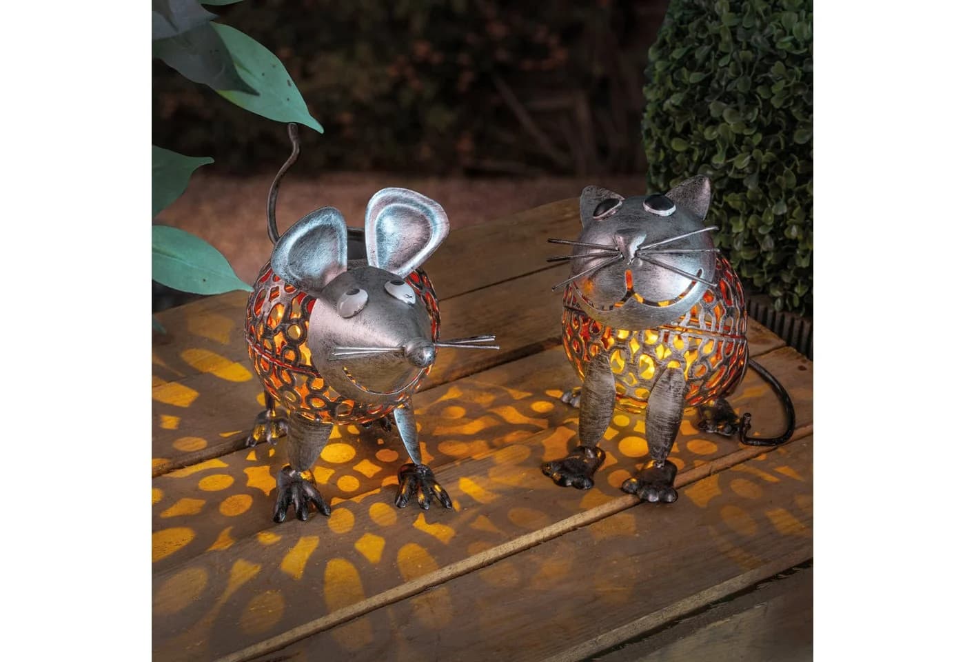 esotec Solar-Dekoleuchten Katze & Maus Metall silber - Bild 2
