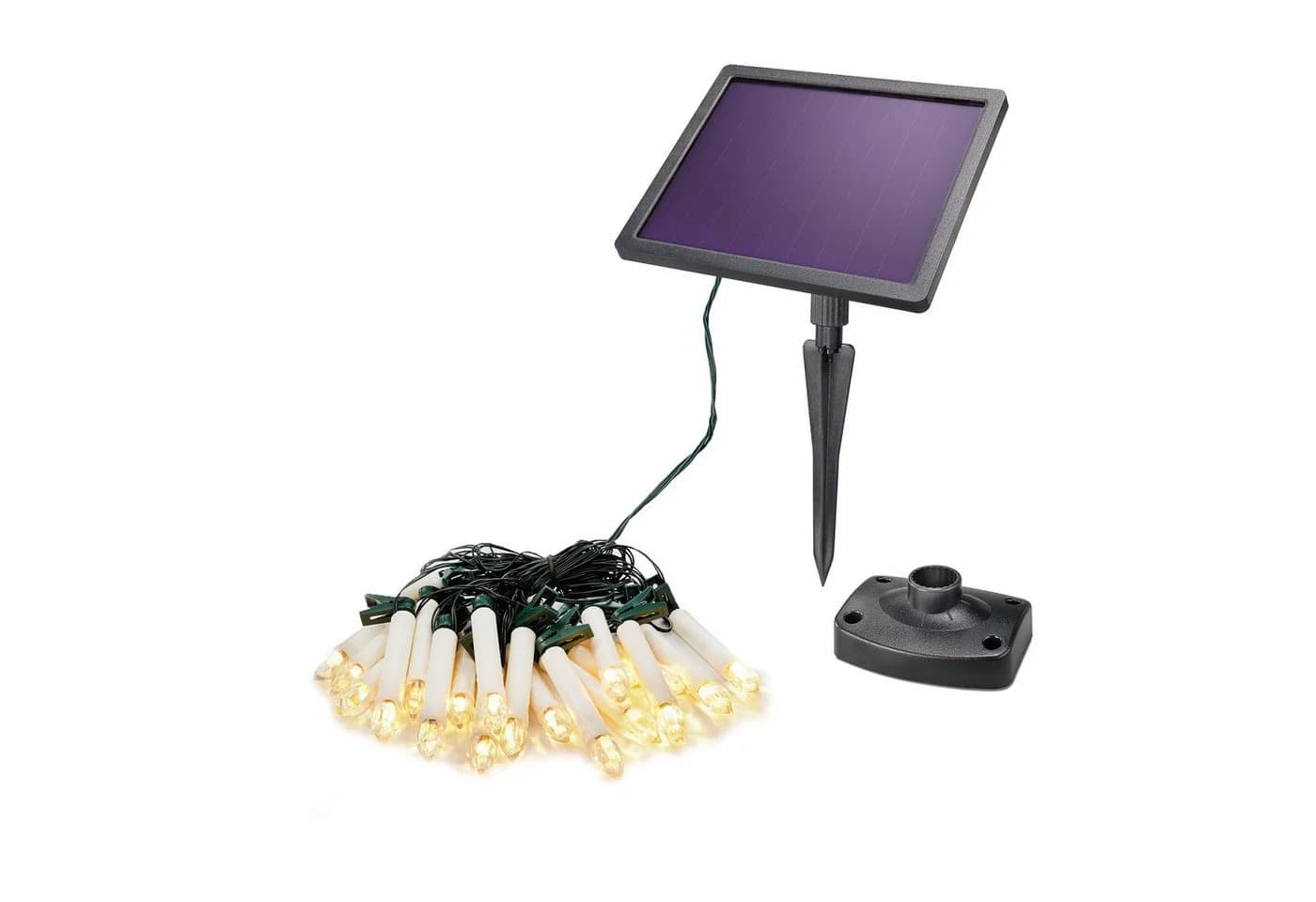 esotec Solar LED-Lichterkette 20 Kerzen warmweiß 13m