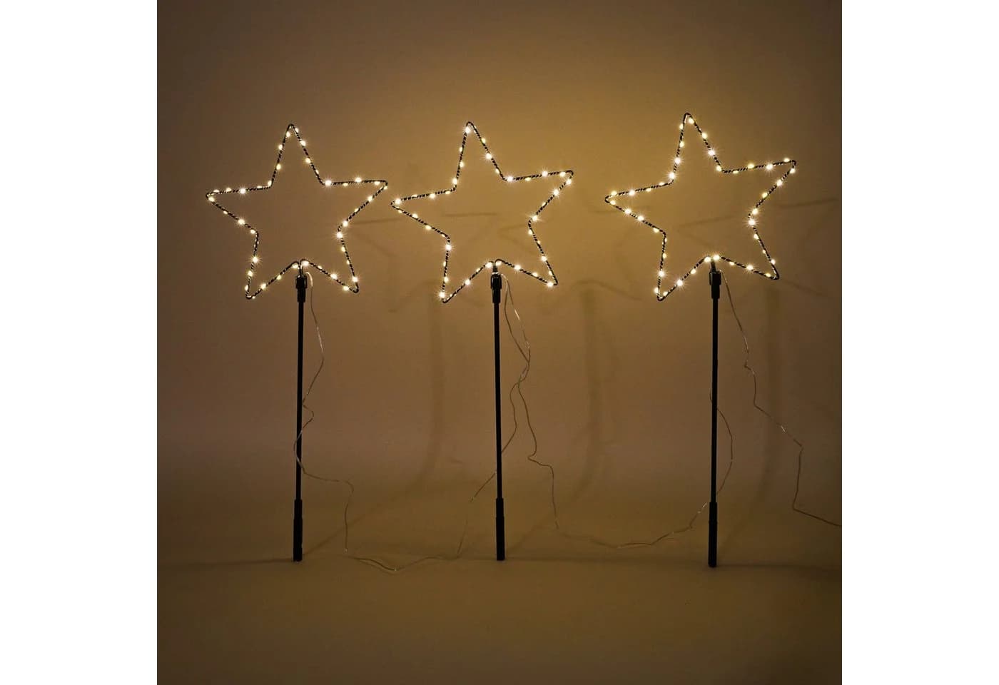 esotec LED Solarleuchte 3 Weihnachtssterne Sternenzauber 40 LEDs - Bild 3