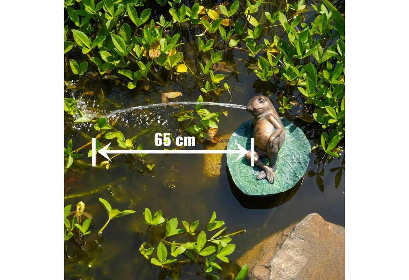 esotec Wasserspeier Frosch auf Seerosenblatt mit Schlauch