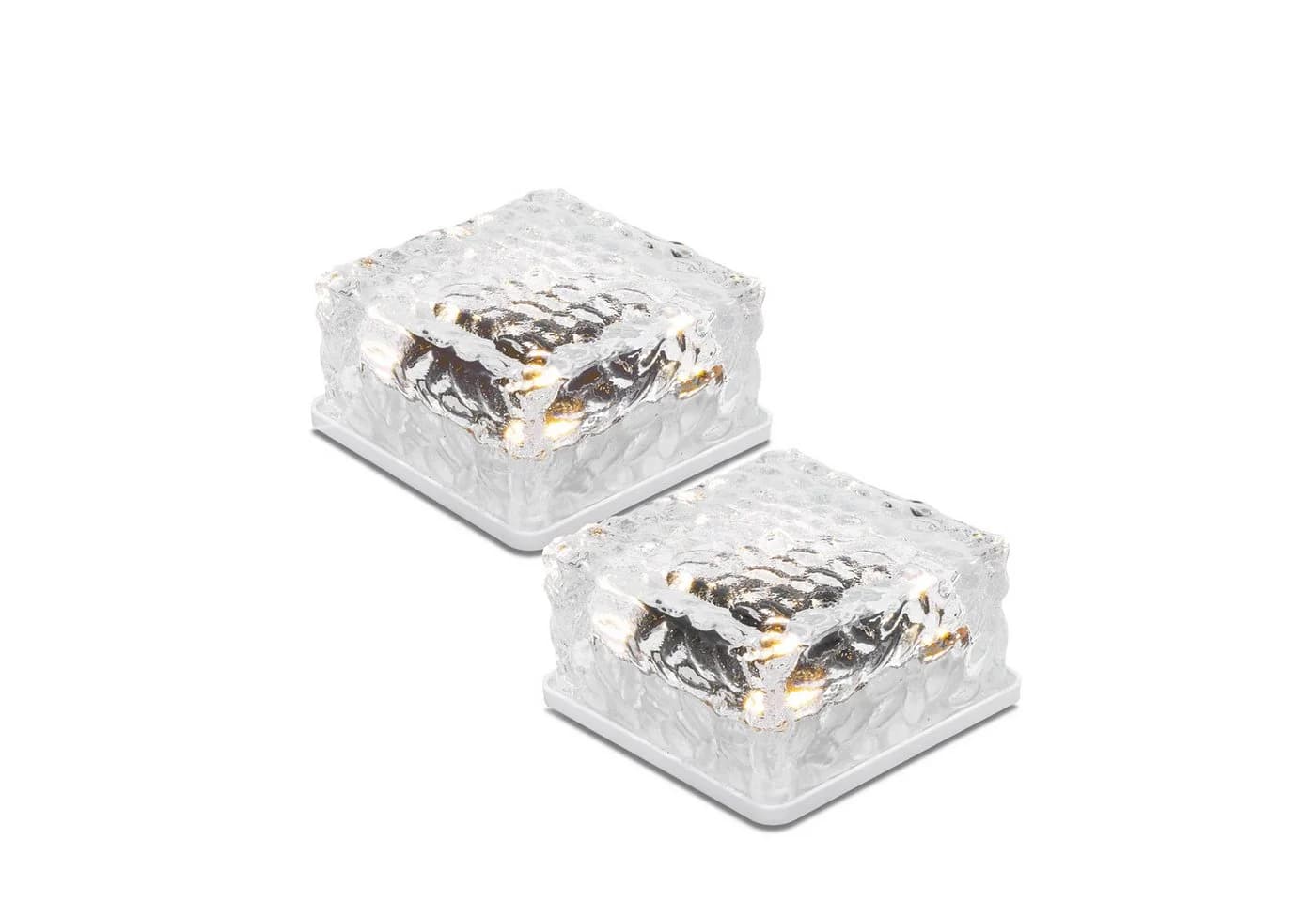 esotec LED Solarleuchte 2x Echtglas Leuchtsteine - Gartenbeleuchtung