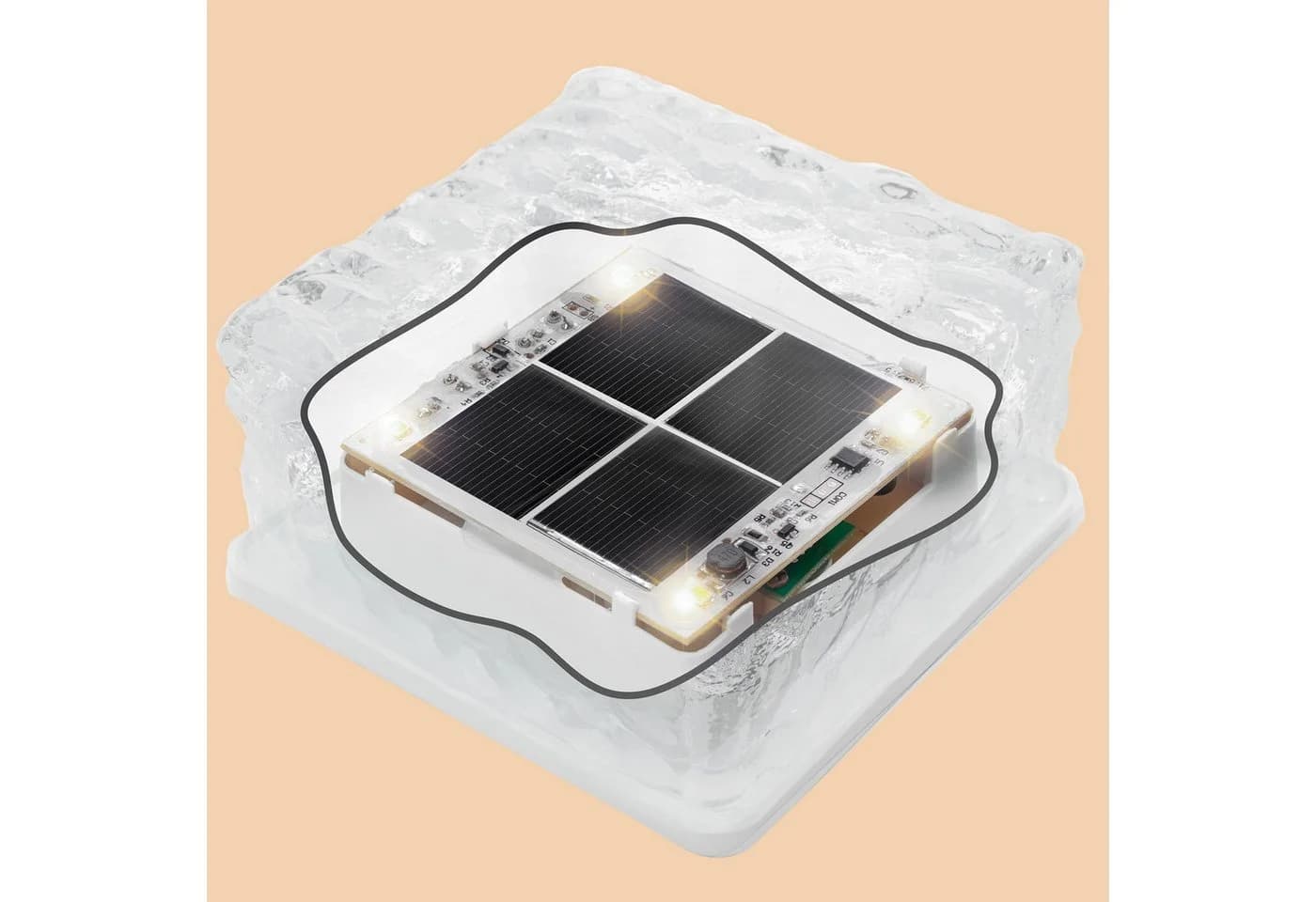 esotec LED Solarleuchte 2x Echtglas Leuchtsteine - Gartenbeleuchtung - Bild 4