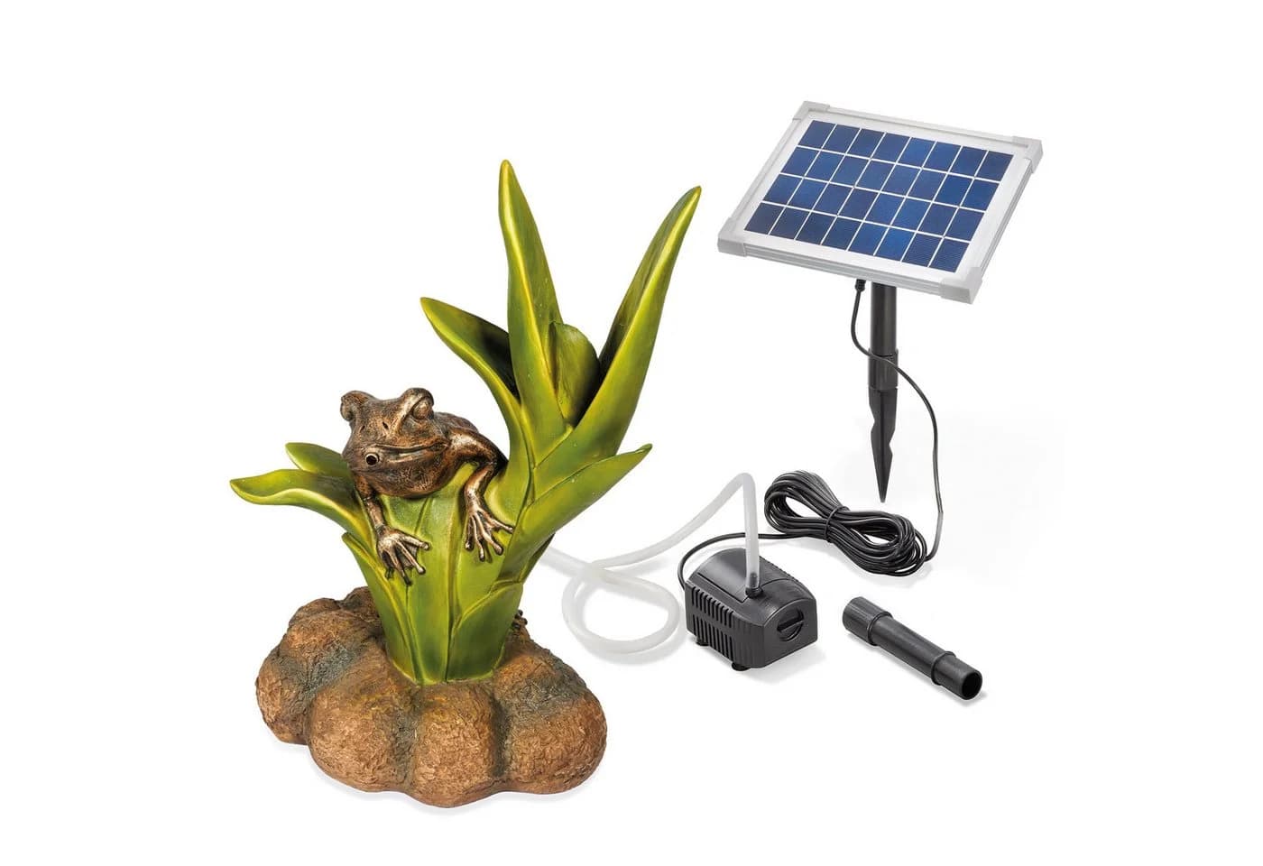 esotec Solar Wasserspeier Frosch Komplettset mit Pumpe