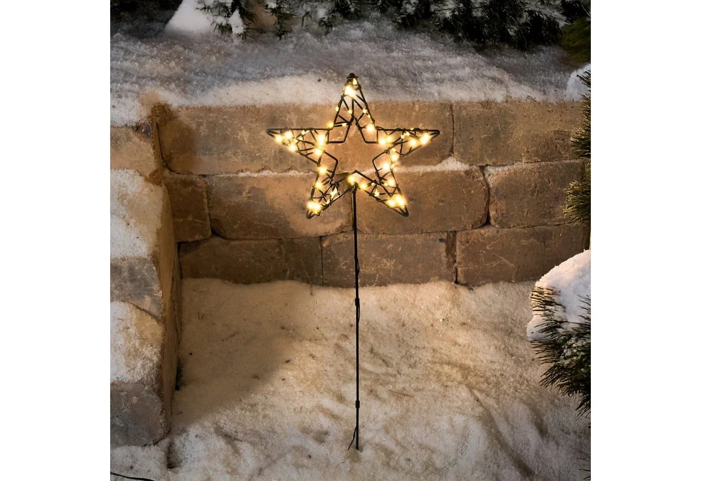 esotec LED Solarleuchte Weihnachtsstern 60 LEDs warmweiß Metall - Bild 2