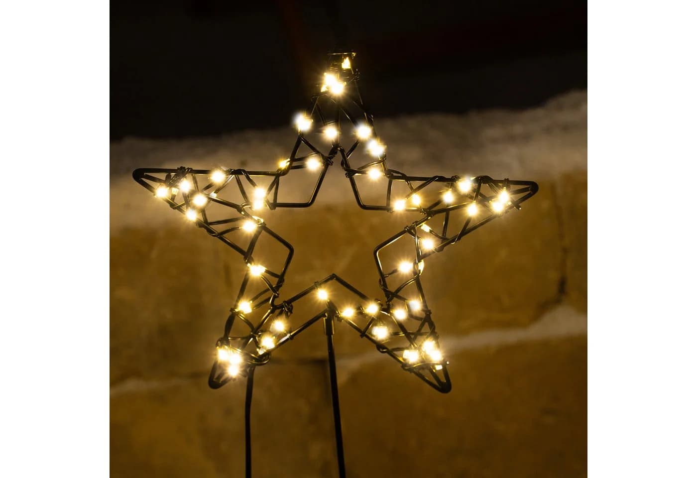 esotec LED Solarleuchte Weihnachtsstern 60 LEDs warmweiß Metall - Bild 4