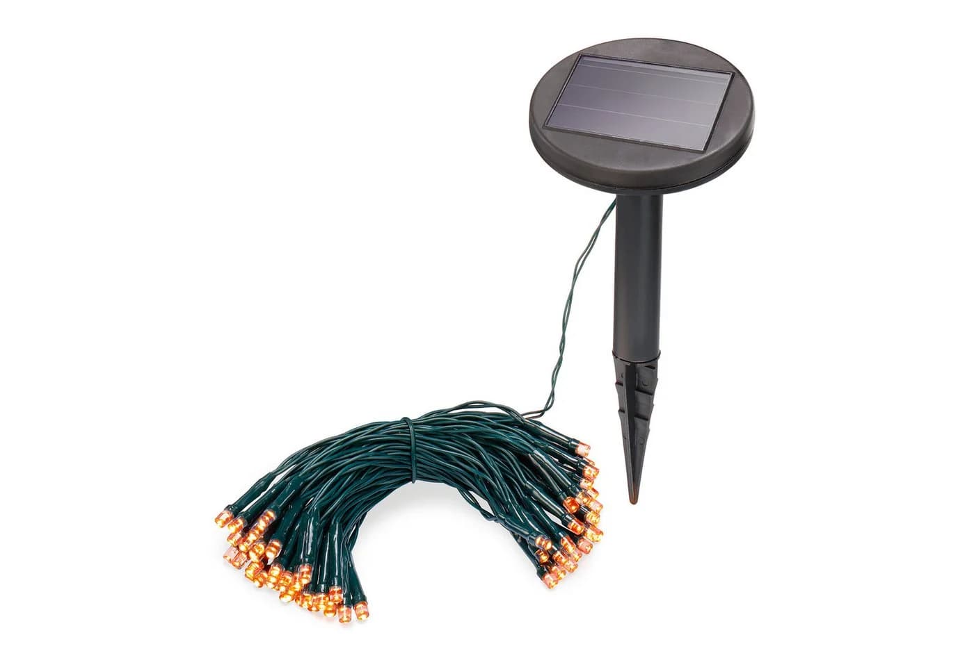 esotec LED-Lichterkette 60 bernstein-LEDs 6m + 2m Zuleitung Solar