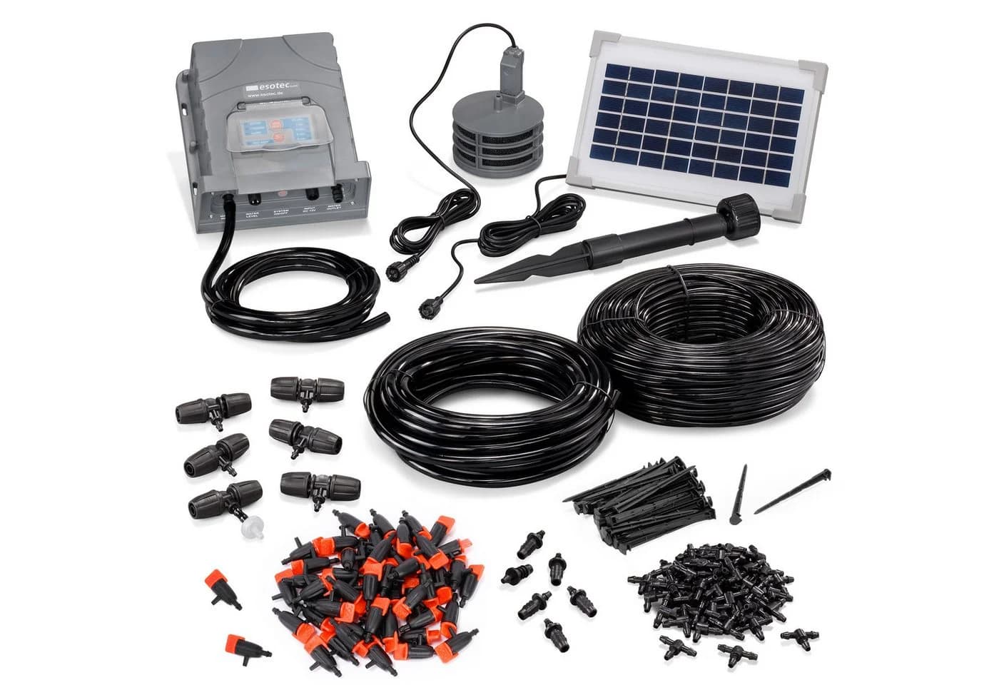 esotec Solar Bewässerungssystem WaterDrops 50 mit 50 Tropfern Grau - Bild 2