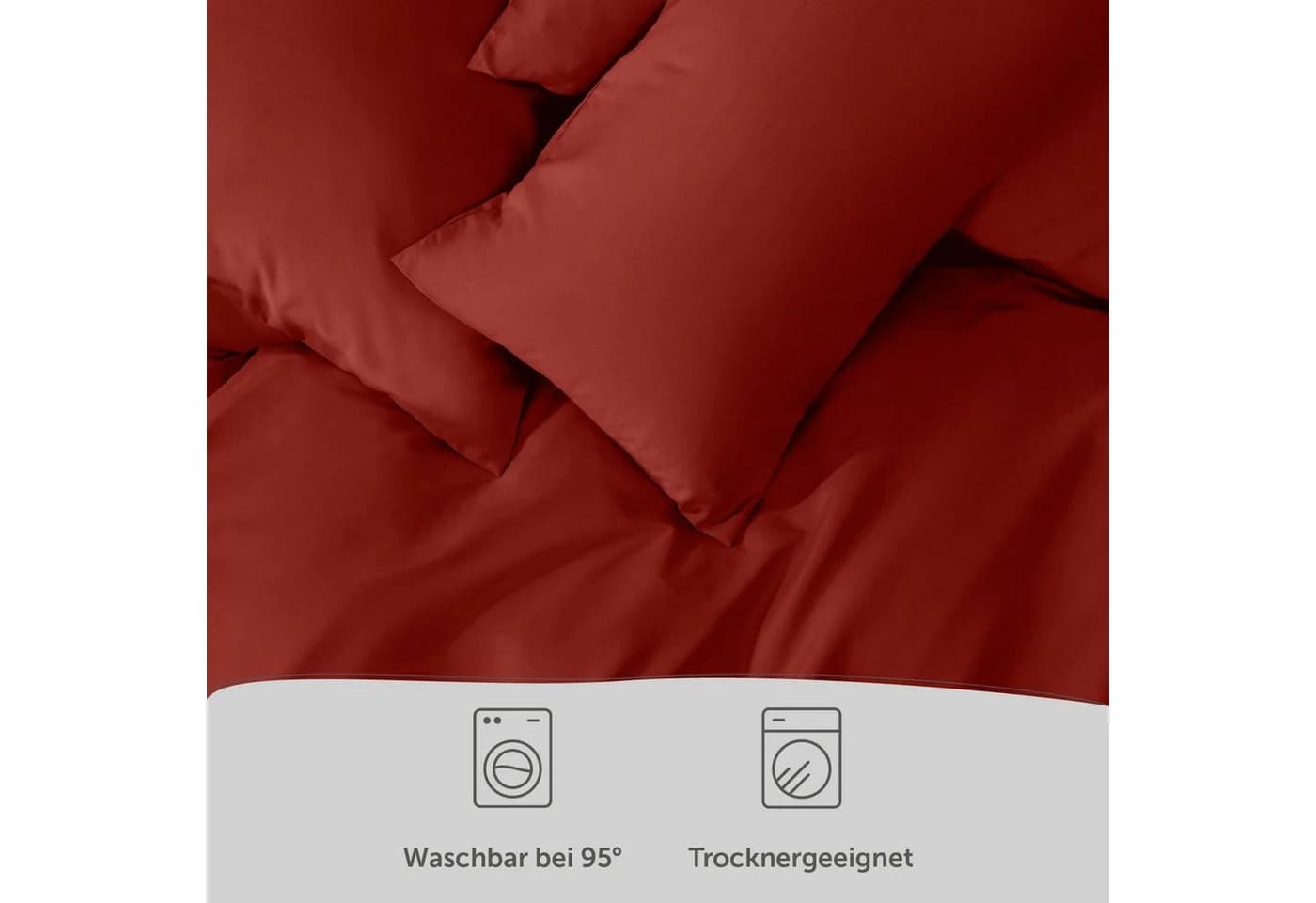 Blumtal Bettwäsche Aurora Rot Mikrofaser pflegeleicht & faltenfrei - Bild 5