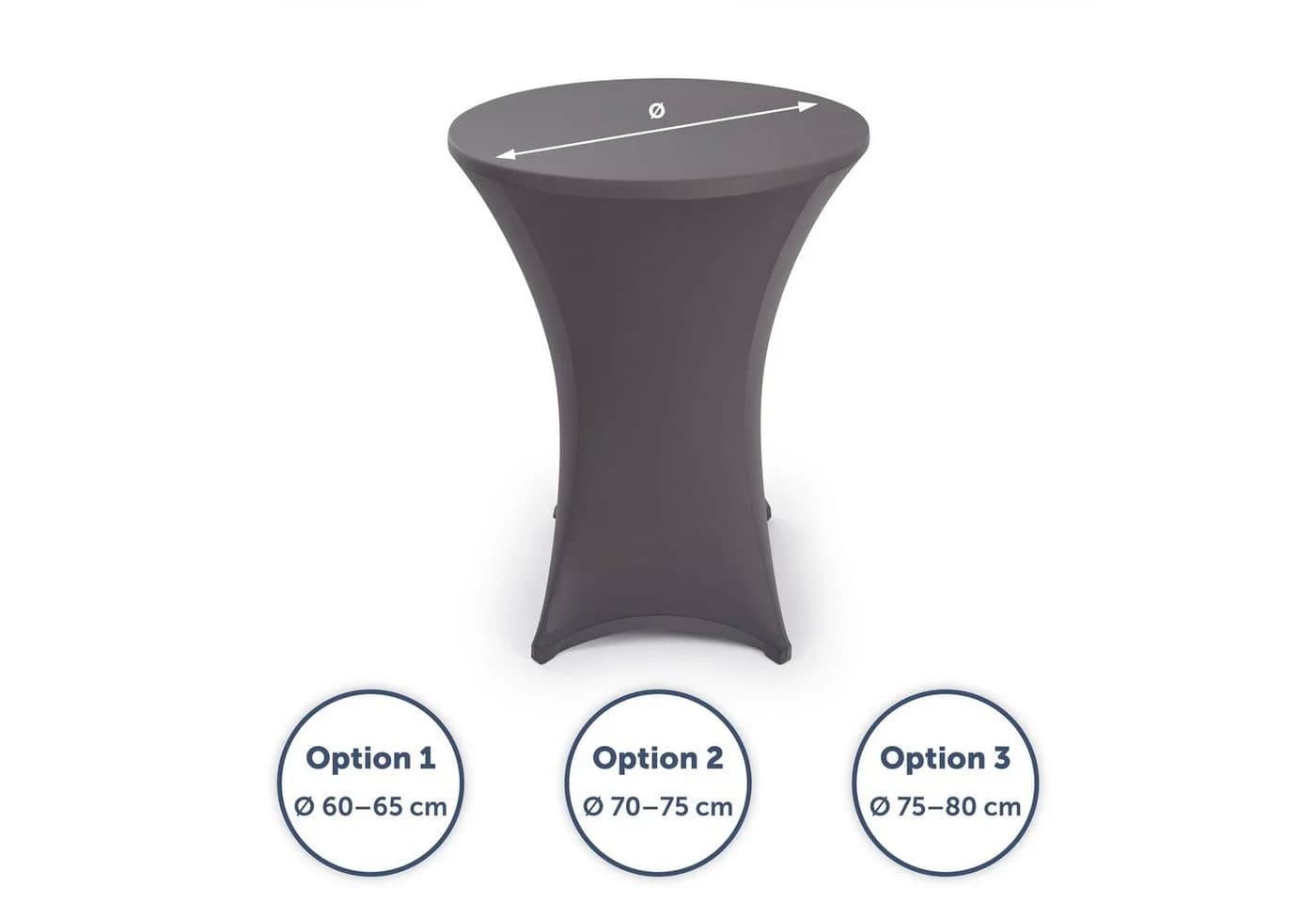Blumtal Stehtischhusse Stretchbezug Anthrazit für Ø 60-85 cm