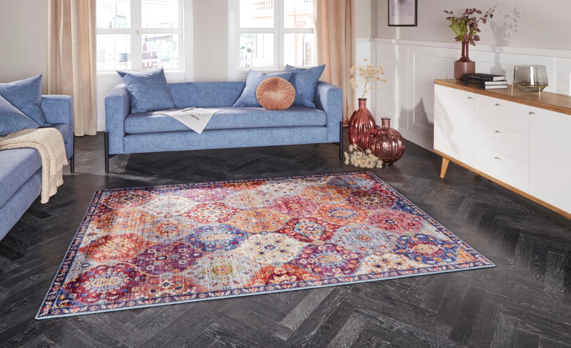 ELLE DECORATION Teppich "Kashmir Ghom" Bunt Vintage Orientalisch