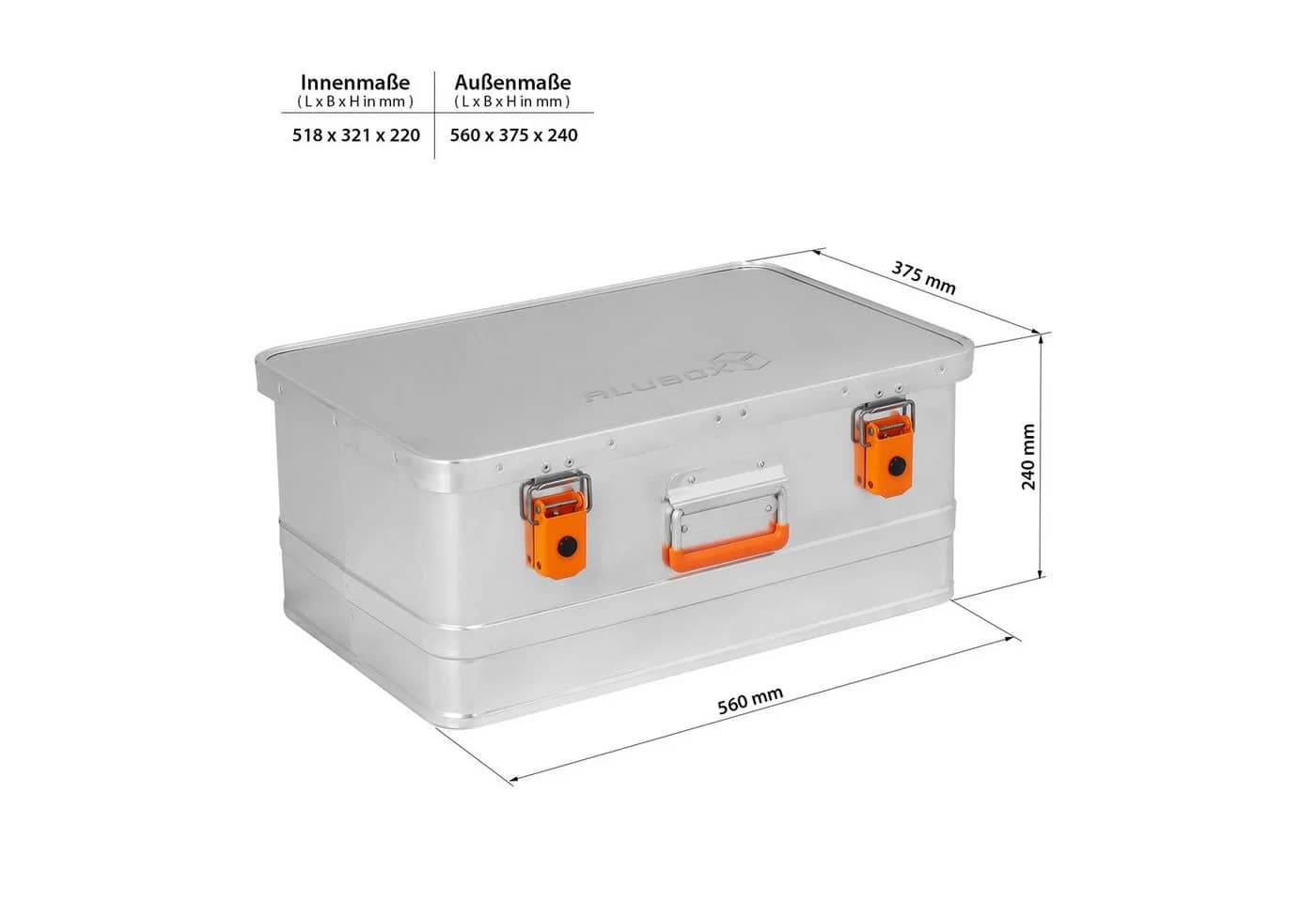 ALUBOX Aufbewahrungsbox Werkzeugkiste Aluminium silber