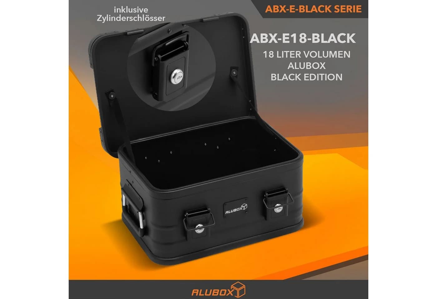ALUBOX Metallkiste 18L Schwarz Stapelbar & Abschließbar - Bild 3