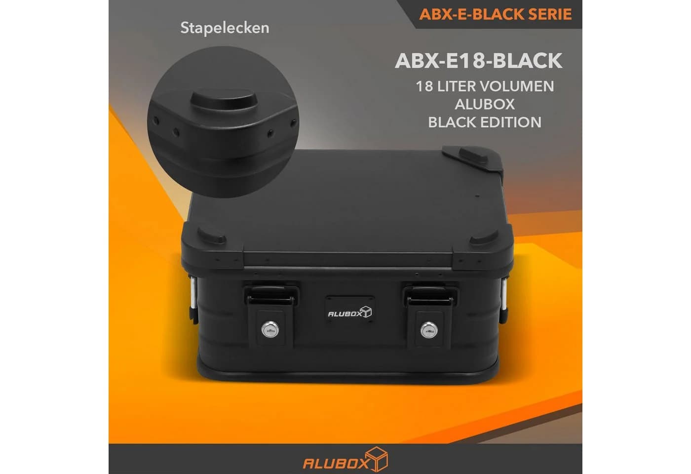 ALUBOX Metallkiste 18L Schwarz Stapelbar & Abschließbar - Bild 4