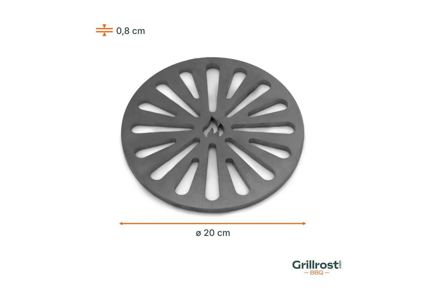 Grillrost.com BBQ Ofenrost Stahl Rund 20cm Schwarz - Bild 3