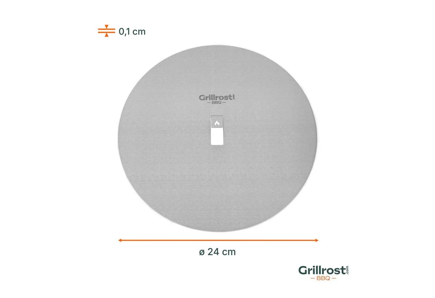 Grillrost.com BBQ Blind Slice Edelstahl Pizza-Blindbackeinsatz 240mm Silber - Bild 5