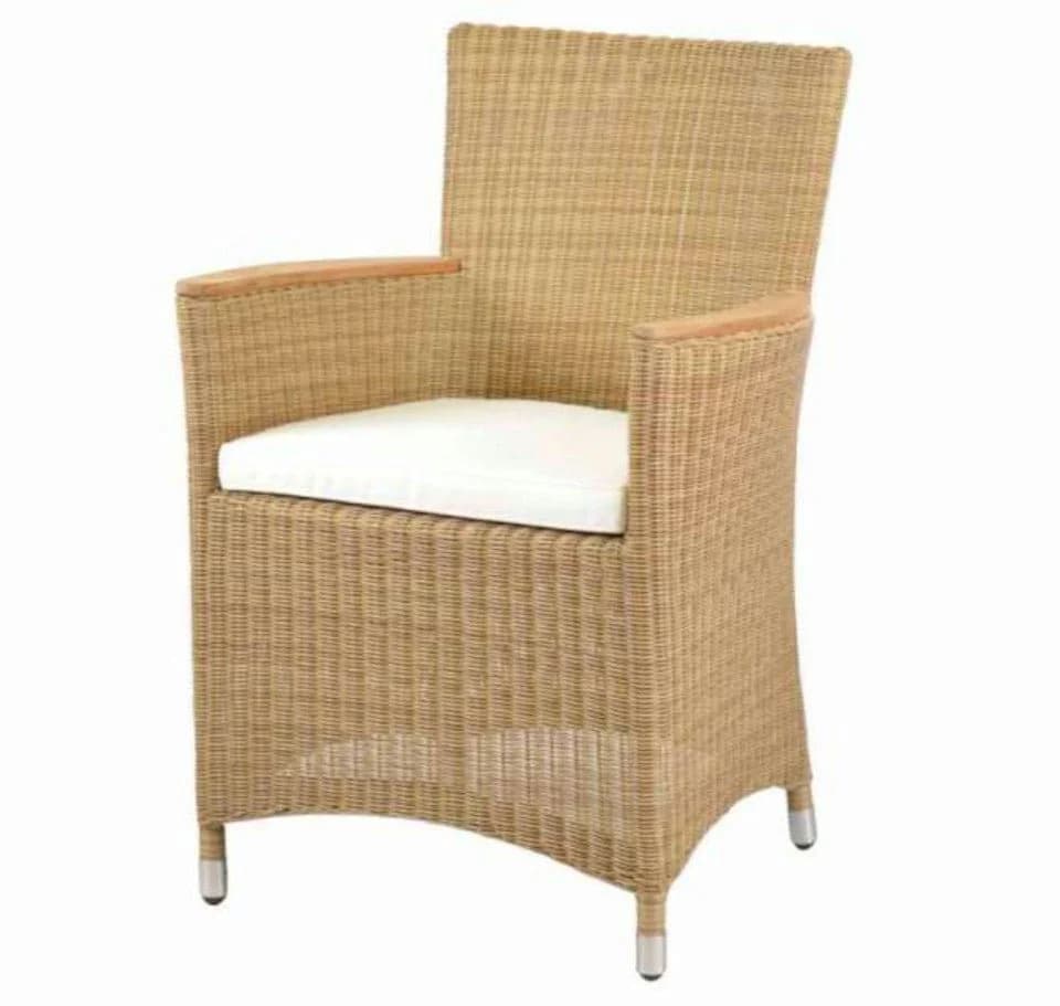 Kai Wiechmann Gartensessel Polyrattan Cream Teakholz - Bild 2