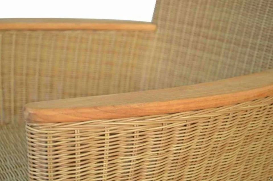 Kai Wiechmann Gartensessel Polyrattan Cream Teakholz - Bild 3