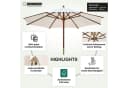 Kai Wiechmann Runder Sonnenschirm 300 cm Weiß Holz Bild 1