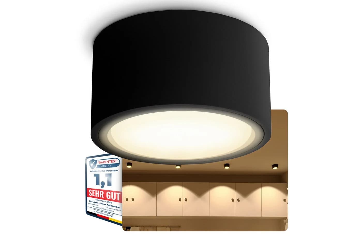 SSC-LUXon LED Aufbaustrahler CELI-X Schwarz Pulverbeschichtet - Bild 2