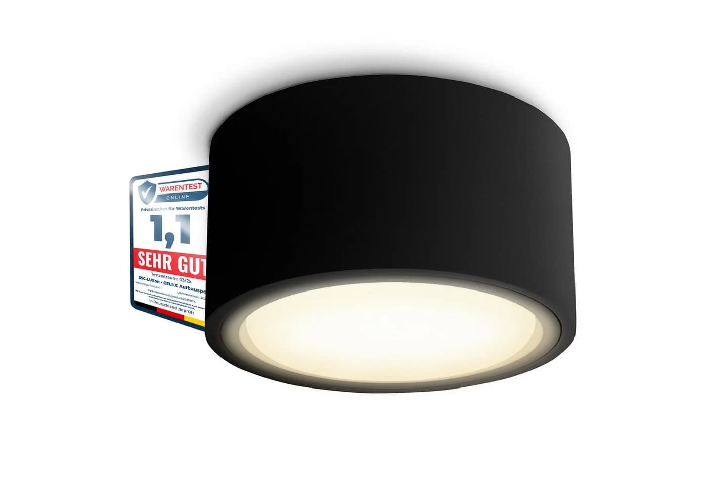 SSC-LUXon LED Aufbaustrahler CELI-X Flach Schwarz