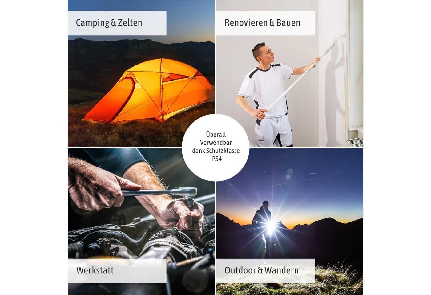 SSC-LUXon LED Akku Baustrahler 10W mit Powerbank - Gelb/Schwarz - Bild 3