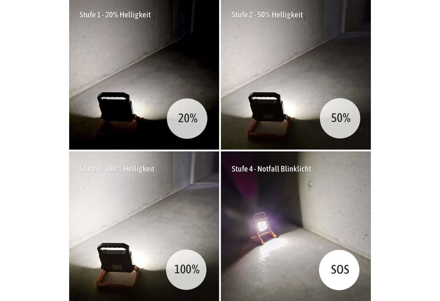 SSC-LUXon LED Akku Baustrahler 10W mit Powerbank - Gelb/Schwarz - Bild 5