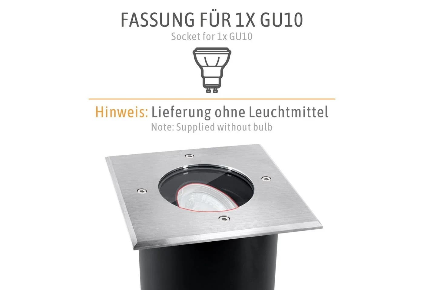 SSC-LUXon LED Gartenstrahler JUAVI quadratisch schwenkbar Edelstahl