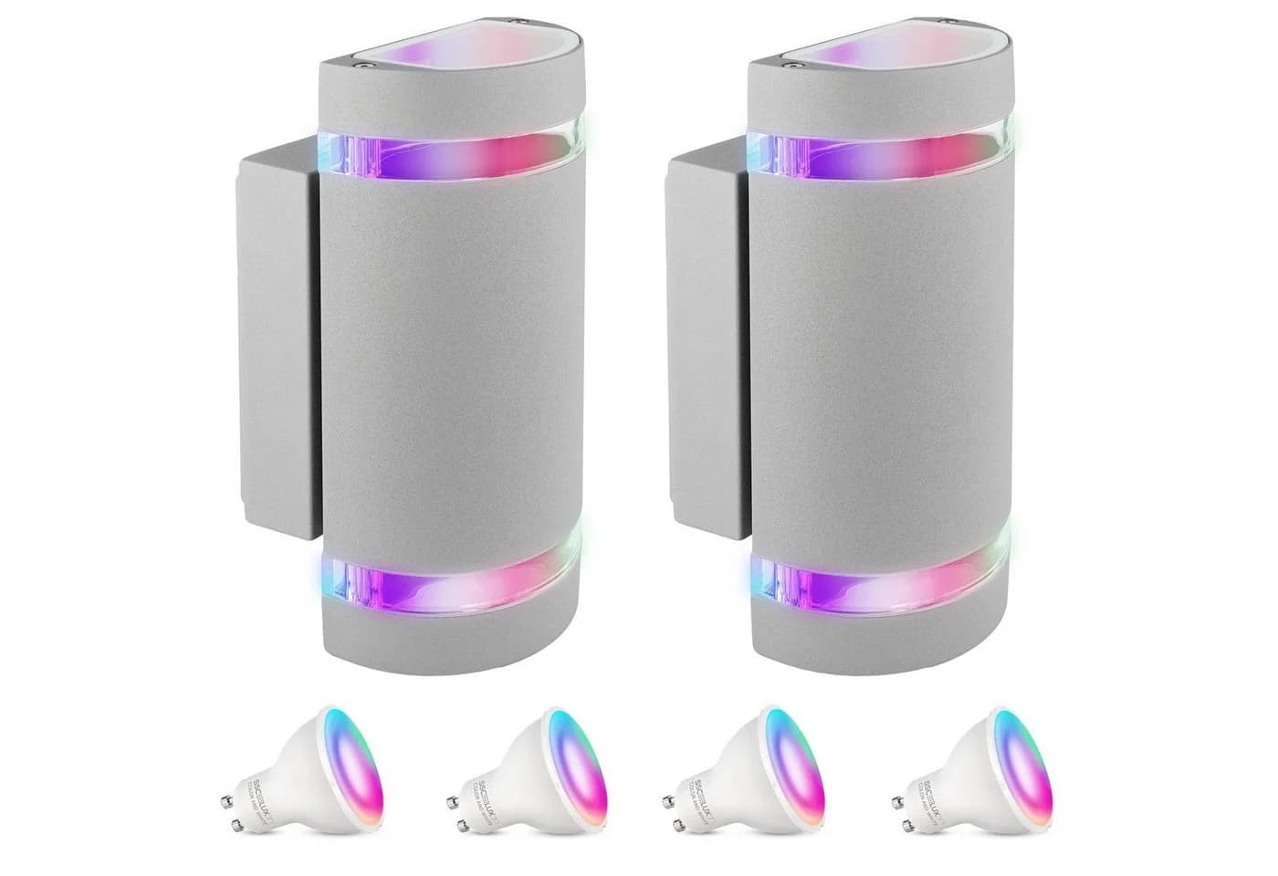 SSC-LUXon LED Außen-Wandleuchte Grau Smart RGB WLAN Dimmbar - Bild 2