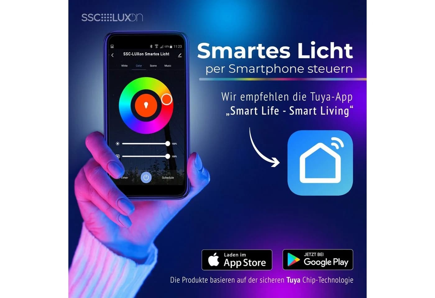 SSC-LUXon BEDA LED Einbaustrahler IP65 RGB WLAN Weiß