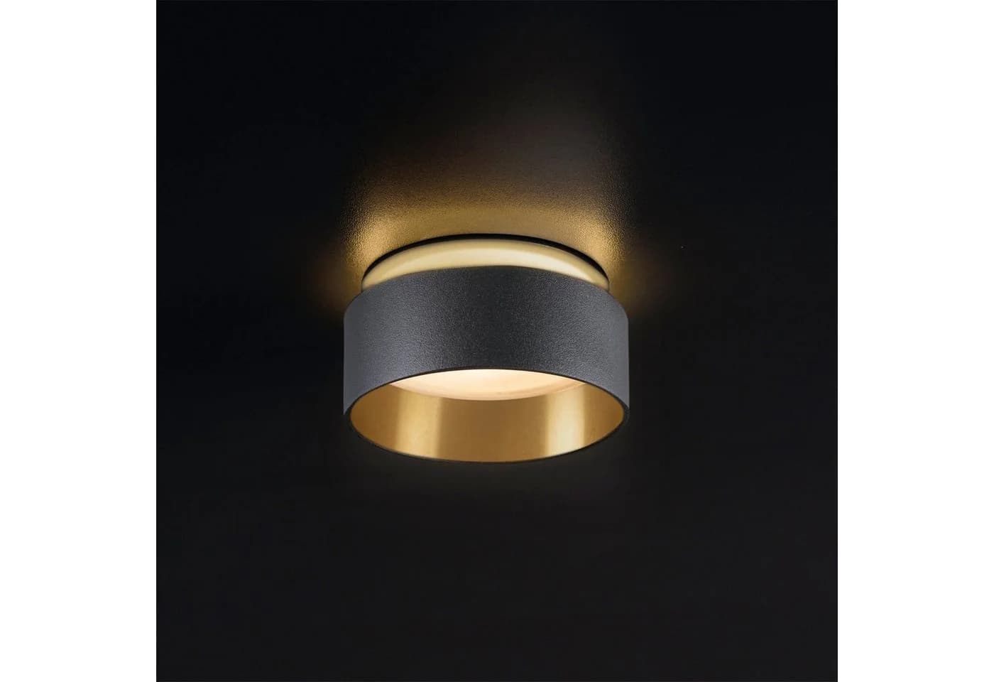SSC-LUXon LED Aufbaustrahler Sudara Schwarz Gold Indirektes Licht