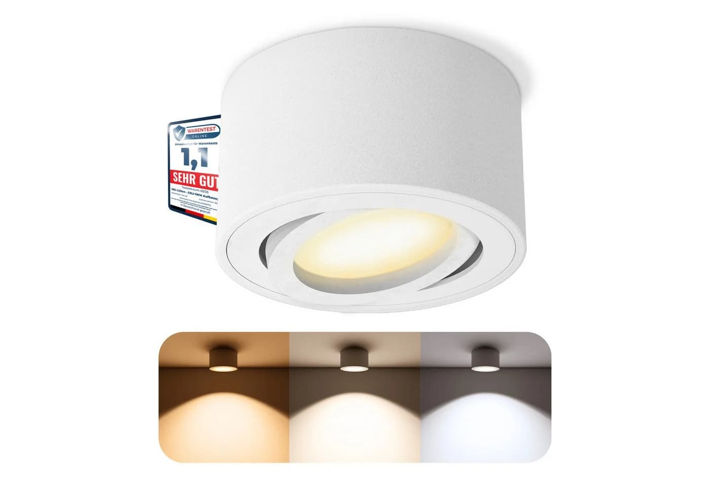 SSC-LUXon LED Aufbaustrahler CELI-1WM Weiß 6W Dimmbar Schwenkbar - Bild 2
