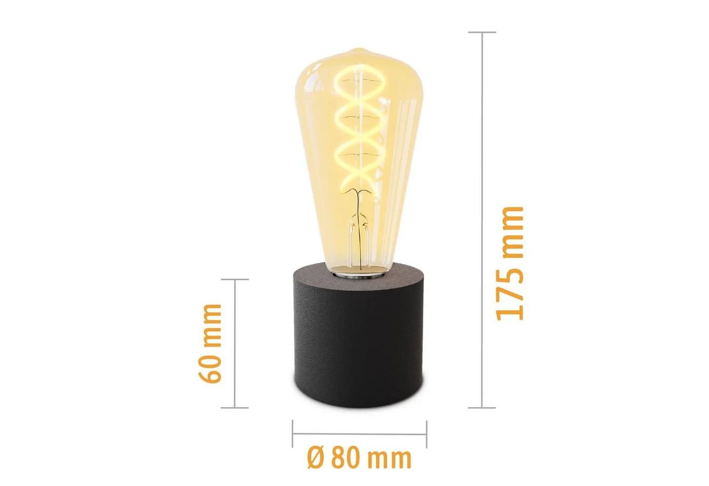 SSC-LUXon LED Tisch- & Wandlampe NAMBI Schwarz Industrial Retro - Bild 5