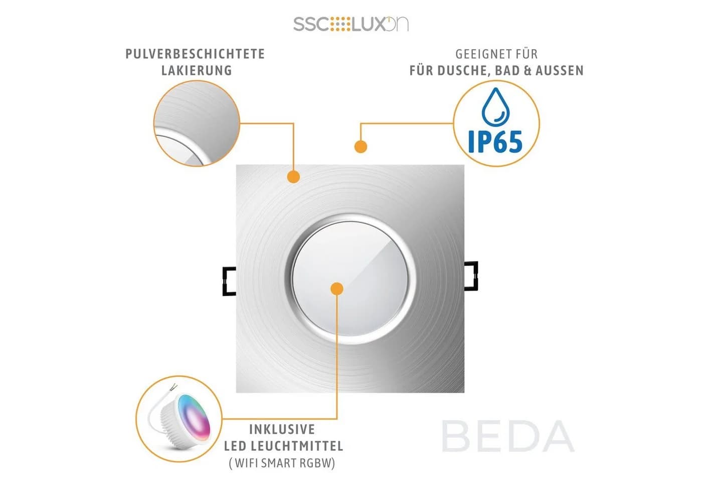 SSC-LUXon BEDA LED Einbaustrahler Silber IP65 Smart RGBW - Bild 4