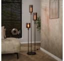 famlights Stehleuchte Geli Braun E27 3-flammig Glas Metall Bild 2