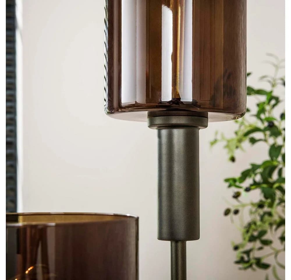 famlights Stehleuchte Geli Braun E27 3-flammig Glas Metall - Bild 3