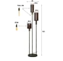 famlights Stehleuchte Geli Braun E27 3-flammig Glas Metall Bild 5