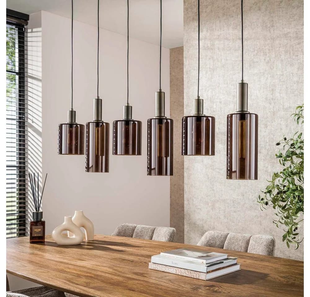 famlights Pendelleuchte Geli Braun E27 6-flammig dimmbar - Bild 4