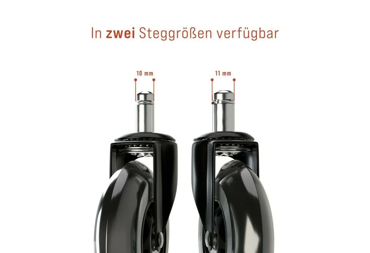 Vendix Stuhlrollen 5x Bürostuhl Rollen leise und kratzerfrei - Universal Hartbodenrollen - Bild 5