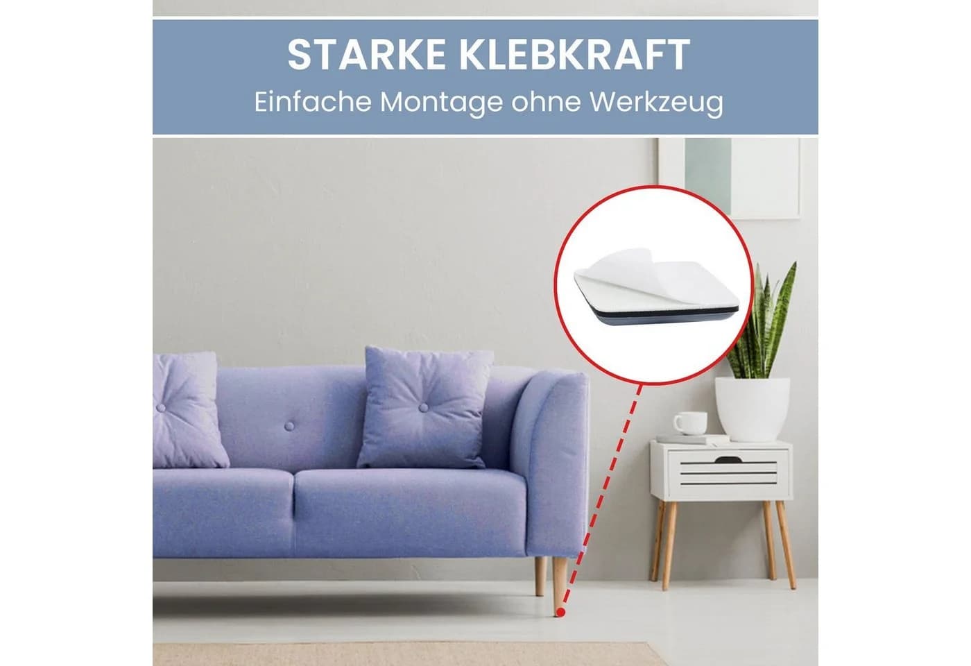 store HD Möbelfüße 40x40 mm selbstklebend Blau 8er Pack - Bild 3