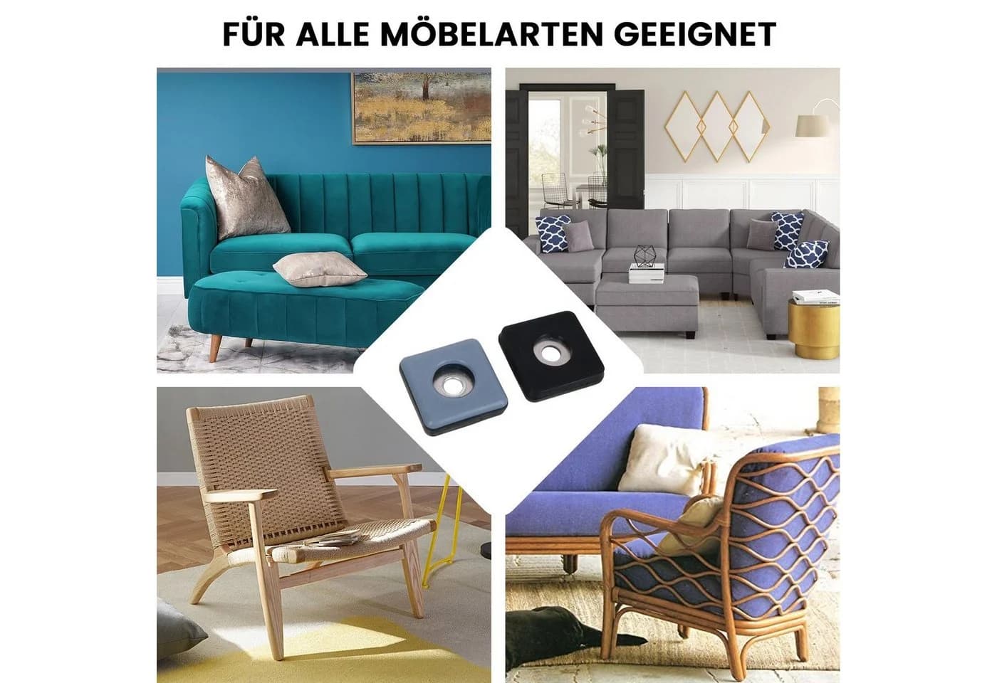 store HD Möbelfuß 25x25mm blau mit Schraube 16er Pack - Bild 5