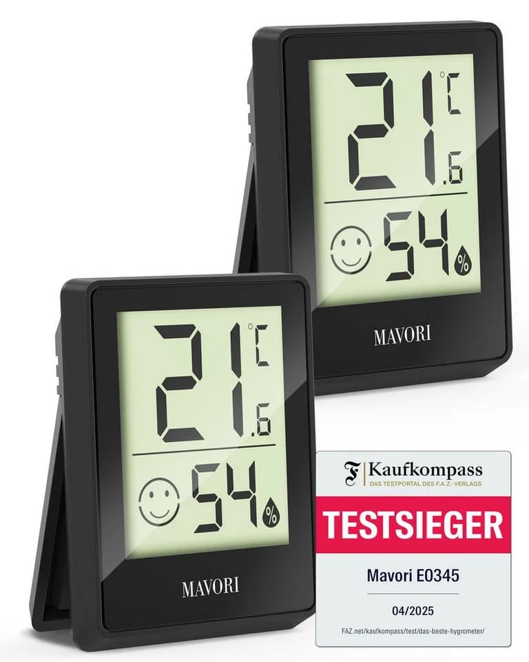 MAVORI Hygrometer und Thermometer digital Schwarz - Bild 2