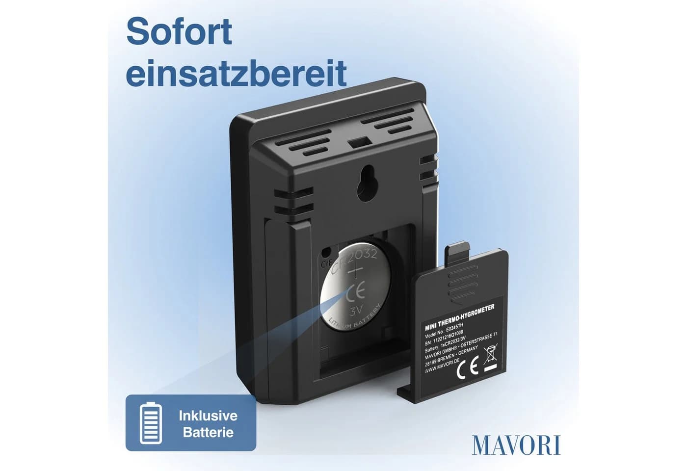 MAVORI Hygrometer und Thermometer digital Schwarz - Bild 3