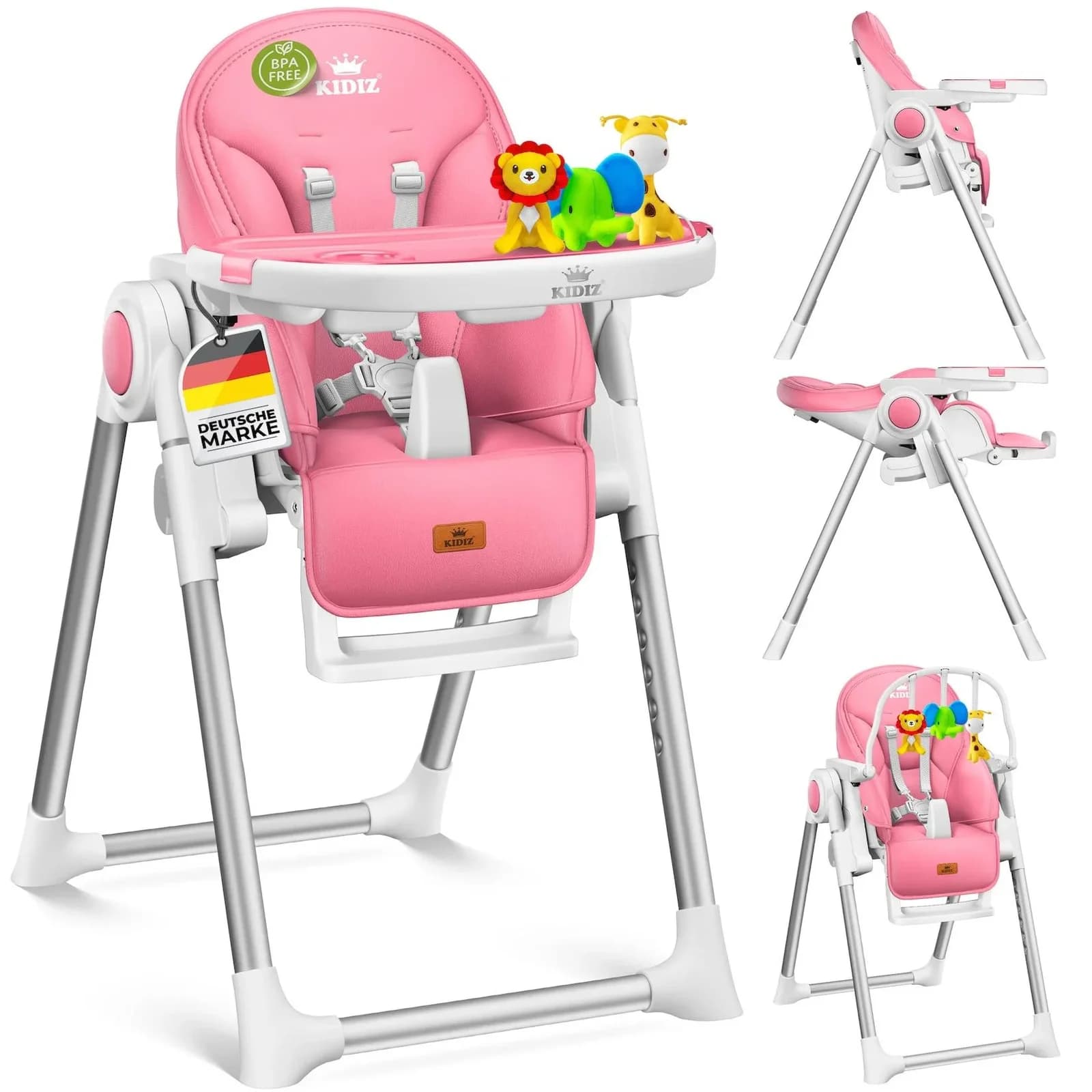 KIDIZ 3in1 Hochstuhl Kinderhochstuhl inkl. Spielbügel, Babyliege, Kombihochstuhl
