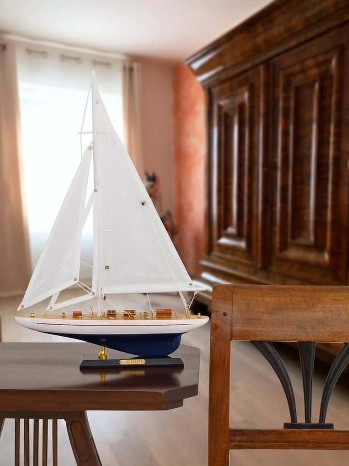 Aubaho Dekoobjekt Modellschiff Enterprise Schiff Segelschiff Maritim Antik-Stil