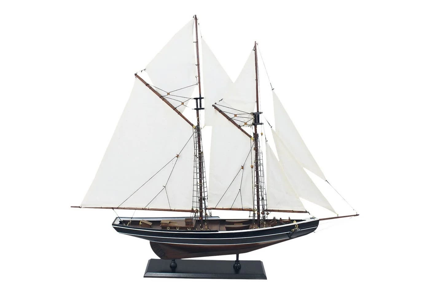 Aubaho Dekoobjekt Segelyacht Bluenose Modellschiff Holz