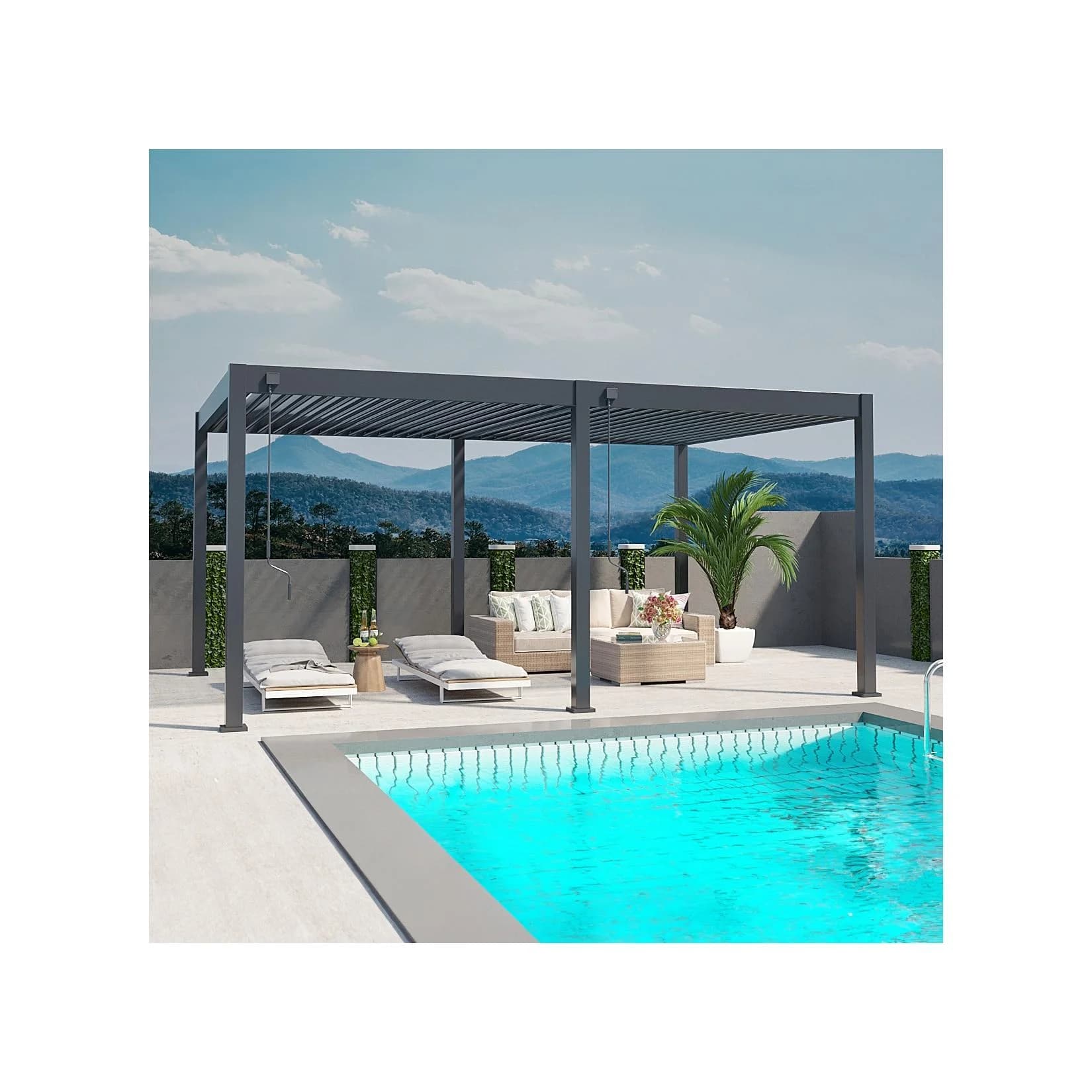 Weide Deluxe Pergola Voll Aluminium Lamellendach Anthrazit - Bild 2